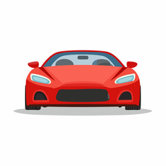 Obraz premium Sleek Red Sports Car Front View Illustration.