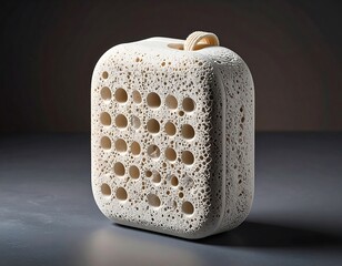 Off-white, textured square speaker