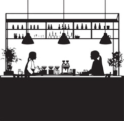 black and white restaurant