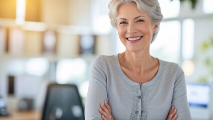 Happy smiling business woman in an office. Teamwork , success concept