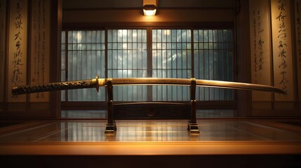 Samurai Katana on Display Stand, Heritage Theme