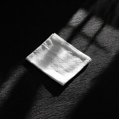 Folded white cloth, stark light and shadow