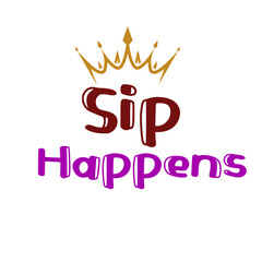 Obraz premium Creative sip happens logo design for beverages.
