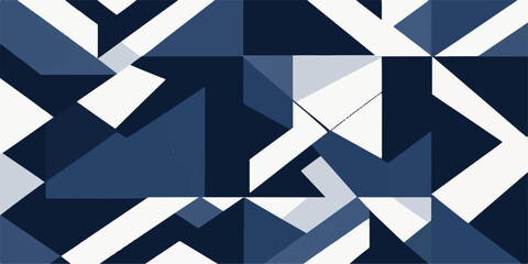 Fototapeta premium Abstract seamless geometric vector pattern with blue and white triangle shapes, ideal for a digital wallpaper design or business backdrop illustration