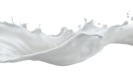 A dynamic splash of white liquid, showcasing fluid motion and texture.