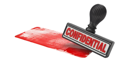 Confidential Stamp with Red Ink Mark