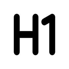 Abstract black shapes resembling letters h and i with rounded edges on a white plain background view