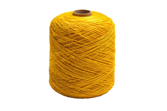 Bright yellow spool of yarn