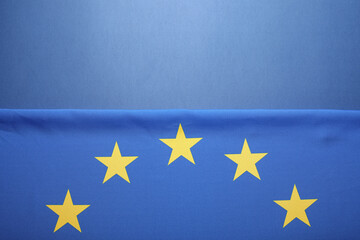 Flag of European Union on  blue background