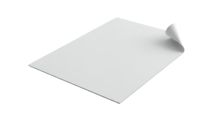 Blank white paper sheet with a subtle curled corner