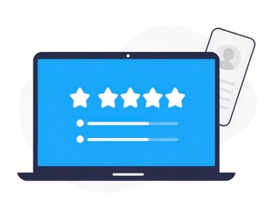 Customer Satisfaction Survey concept star satisfaction service experience rating online application customer evaluation product service quality satisfaction feedback review good quality most ui interf