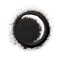 Dark circle surrounded by colorful powder explosion