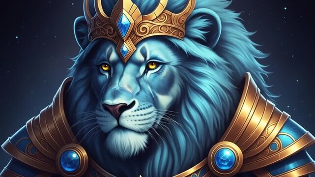 A divine 3D artwork of Lord Vishnu in his Narasimha avatar, with a lion is face, standing triumphantly over evil.