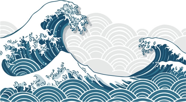Japanese wave art depicting ocean power and artistic beauty.