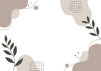 Elegant botanical illustration with abstract shapes and leaves 2.