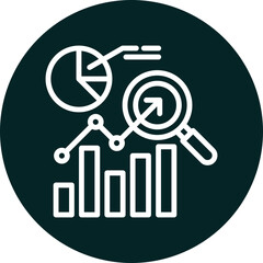 Market research icon for market research, website, application, printing, document, poster design, etc