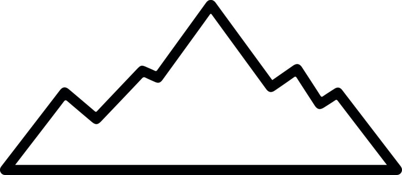 Mountain range icon representing nature and outdoor adventures.