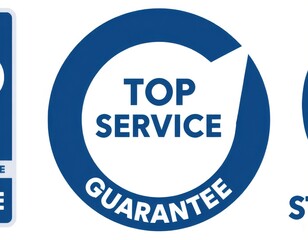 sign of the top service Quality assurance Guarantee Standards ISO certification and standardization concept advertising product and service quality commitment ui interface user