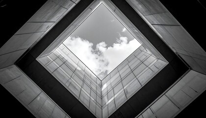 Abstract architectural view looking up