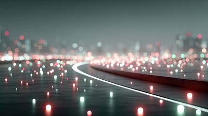 Macro Futuristic Glowing Ai Interface in Cinematic Hdr with Bokeh Lights