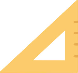 Yellow triangle with a ruler inside