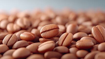 Close Up of Heart Shaped Coffee Beans in Brown Tones with Cinematic HDR Lighting