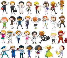 set of funny cartoon people