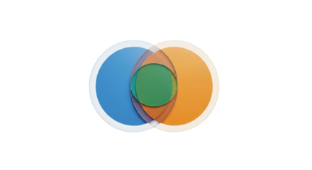 Overlapping Circles Forming a Venn Diagram Abstract Concept