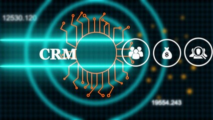 customer relationship management crm concept customer data and marketing database system businessman touching cust video animation - Powered by Adobe