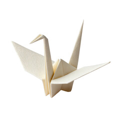 Elegant White Origami Crane Sculpture Representing Peace and Tranquility in a Minimalist Style