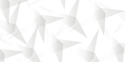 Abstract background with liens and triangles shape on white background. White and grey geometric overlapping rectangle pattern Geometric background soft shadows as patten ..White polygon textured .