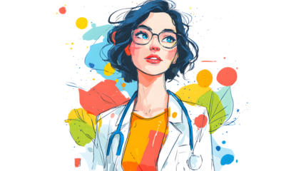 Vet woman illustration