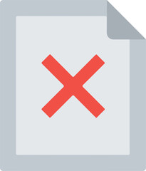 Obraz premium Red cross symbol on a white paper sheet indicating rejection or error.