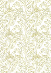 Fototapeta premium Floral pattern featuring stylized flowers and foliage in a repeating design.