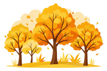 autumn tree with yellow leaves