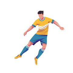 Obraz premium Soccer Player Kicking Ball Vector Illustration
