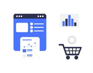 AI digital marketing concept showing artificial intelligence assistant managing advertising SEO analysis and ecommerce goals for modern online marketing and business strategy content ui interface user
