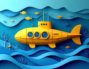 Submarine Adventure in a Paper-Cut Ocean