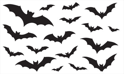 Flying Bat Silhouettes for Halloween Decoration