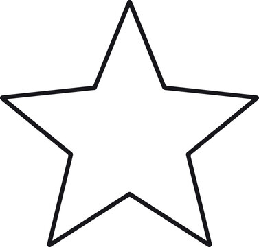 Simple five pointed star shape with black outline on white background.