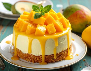 Tropical Delight Mango Cheesecake Dessert