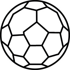 Obraz premium Soccer ball illustration with black lines and geometric shapes for sports.