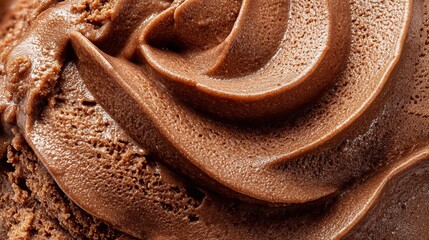 Macro Shot of Decadent Chocolate Ice Cream with Glossy Fudge Sauce, Cinematic Food Photography