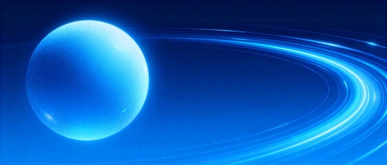 Blue planet with light trails