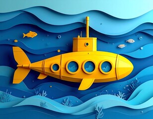 Submarine Adventure in a Papery Ocean