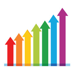 colourful arrows and bars for growth chart