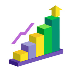 business graph on white background