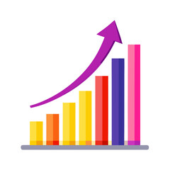 business chart with arrow
