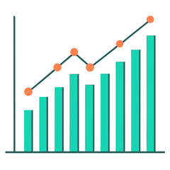 business graph with dots