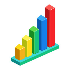 business graph on white background